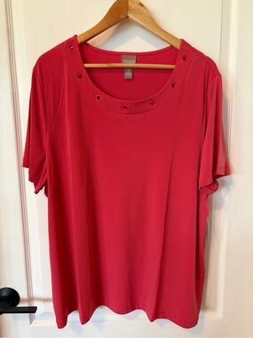 Chico's  pink Grommet Scoop-Neck Women's Top